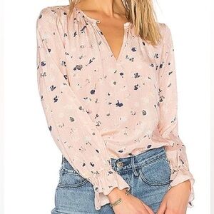 Rebecca Taylor Holly Floral Top in Pink